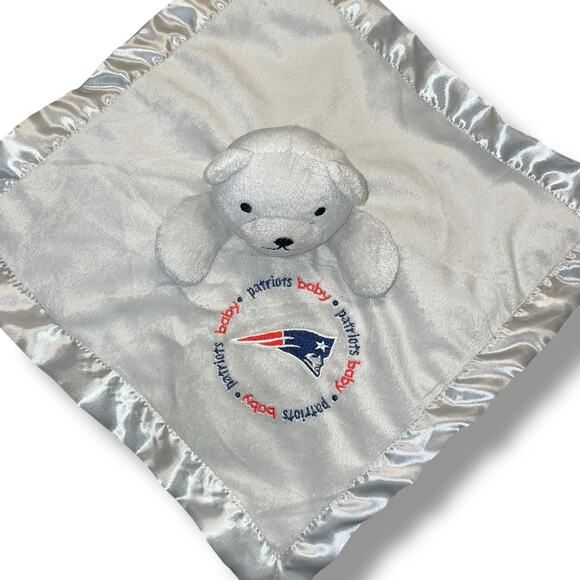 Baby Fanatic Lovey New England Patriots Football Plush Security Blanket Satin - Picture 10 of 12